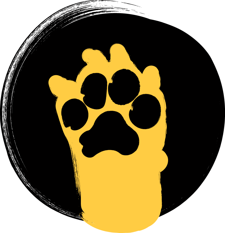 Yellow pawprint symbol representing inclusive pet adoption